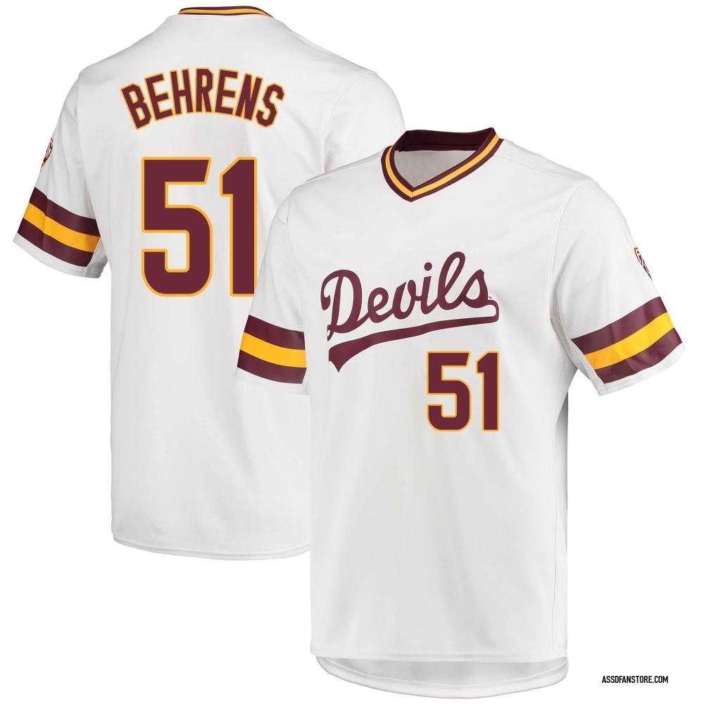 Men's Adam Behrens Arizona State Sun Devils Replica Baseball Jersey - White
