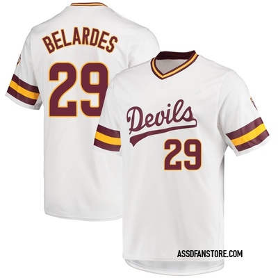 Men's Alec Belardes Arizona State Sun Devils Replica Baseball Jersey - White
