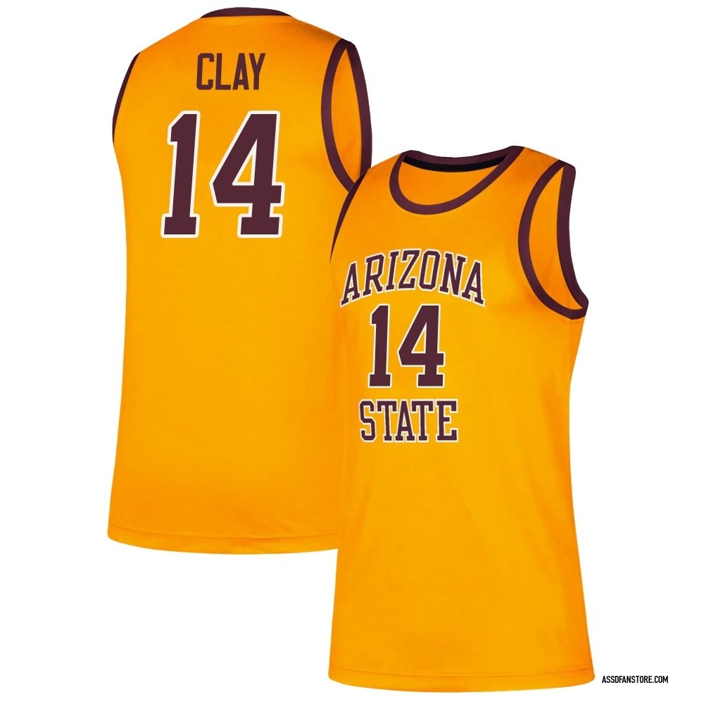 Men's Chianti Clay Arizona State Sun Devils Replica Classic Basketball Jersey - Gold