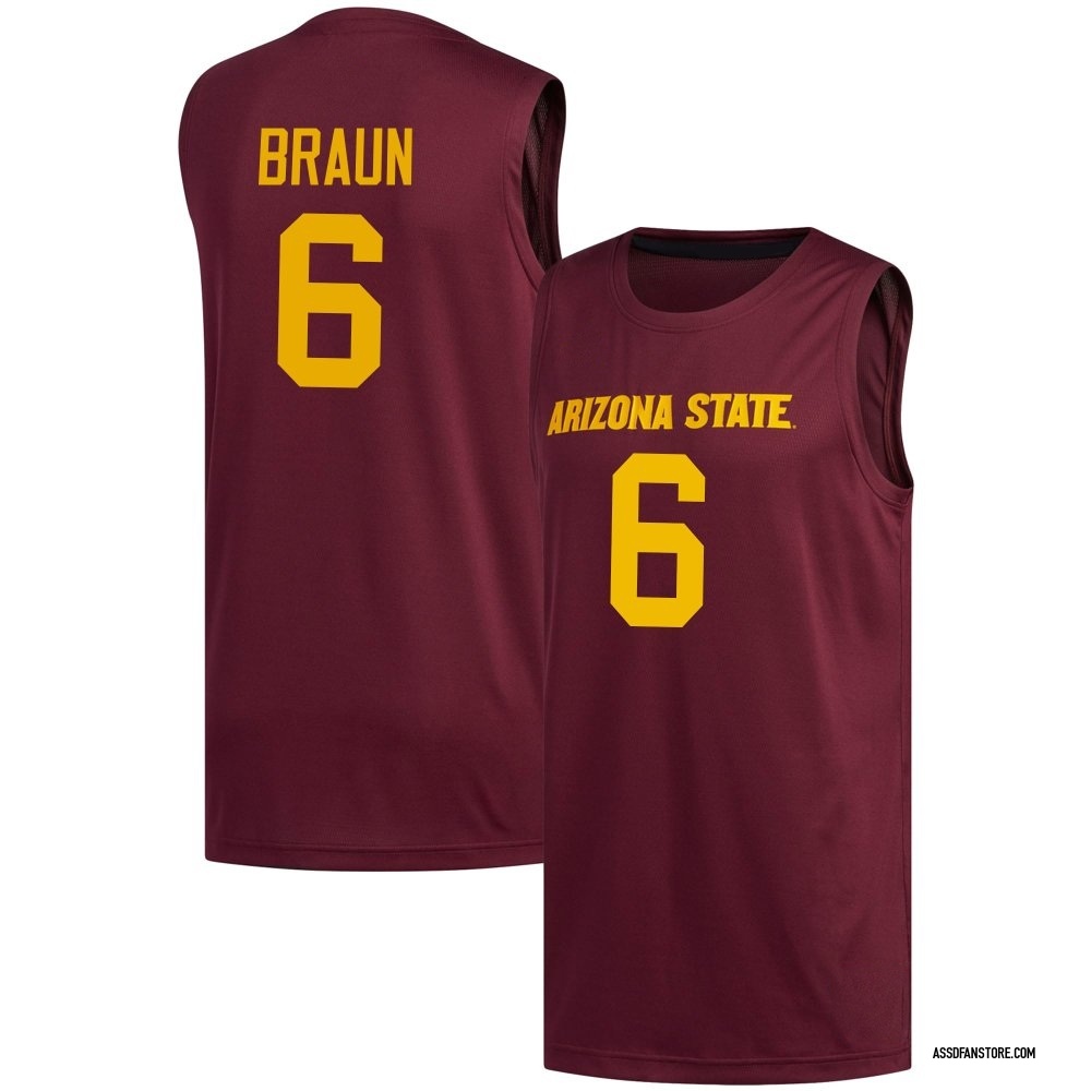 Men's Connor Braun Arizona State Sun Devils Replica Maroon Basketball Jersey