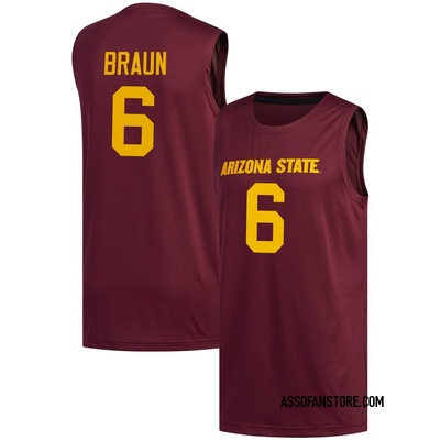 Men's Connor Braun Arizona State Sun Devils Replica Maroon Basketball Jersey