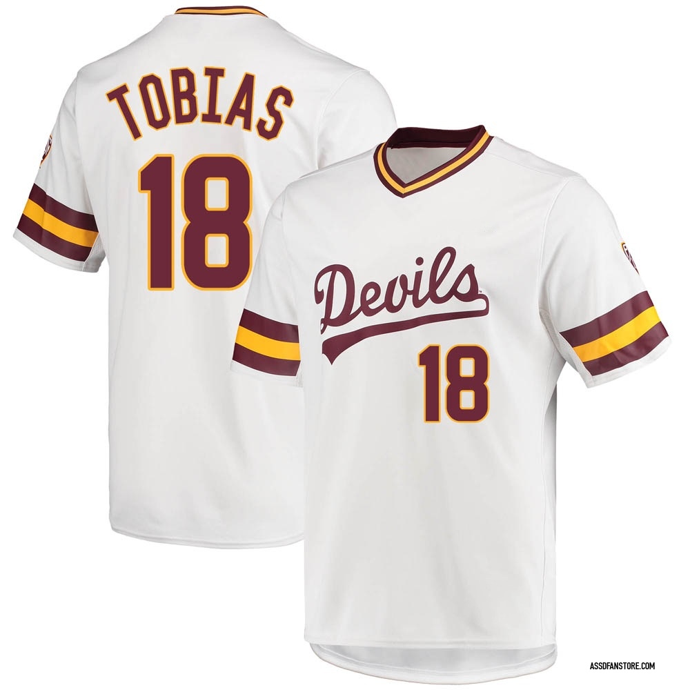 Men's Jacob Tobias Arizona State Sun Devils Replica Baseball Jersey - White