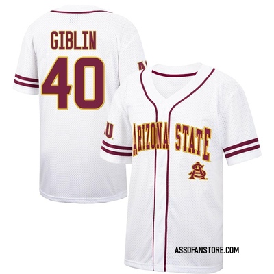 Men's Jonah Giblin Arizona State Sun Devils Replica Colosseum /Maroon Free Spirited Baseball Jersey - White