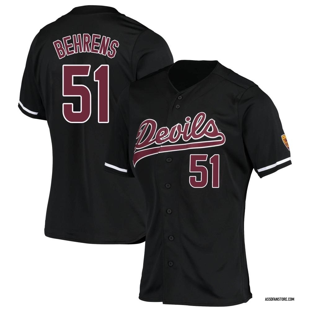 Women's Adam Behrens Arizona State Sun Devils Replica Baseball Jersey - Black