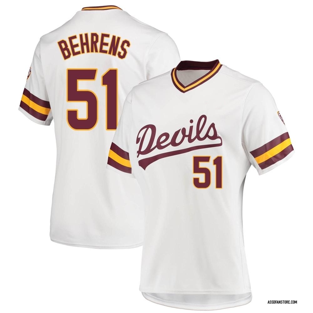 Women's Adam Behrens Arizona State Sun Devils Replica Baseball Jersey - White