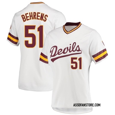 Women's Adam Behrens Arizona State Sun Devils Replica Baseball Jersey - White
