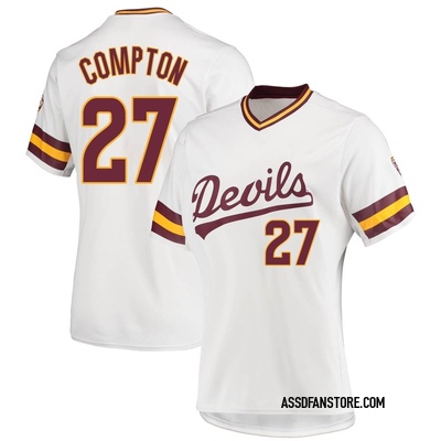 Women's Brandon Compton Arizona State Sun Devils Replica Baseball Jersey - White