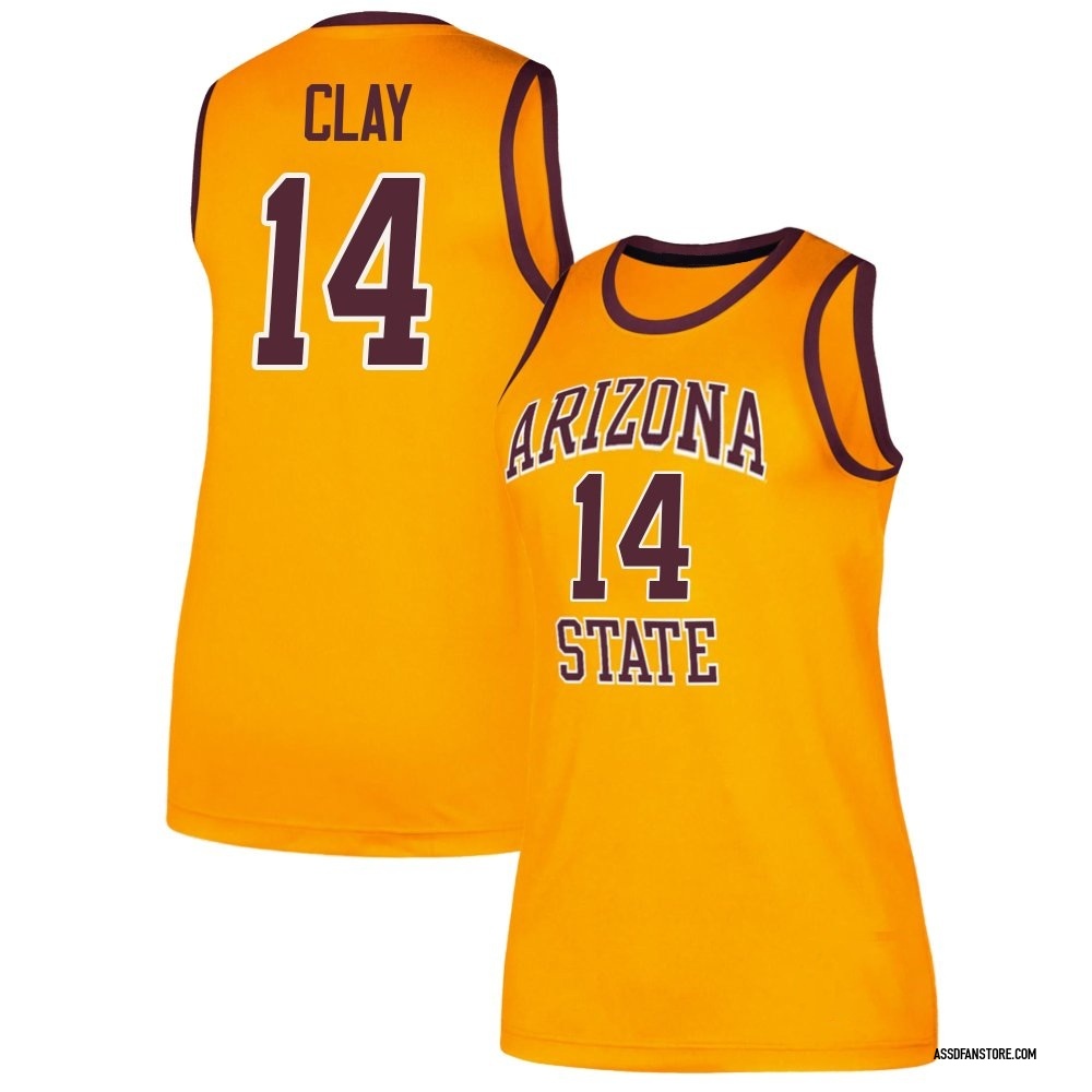Women's Chianti Clay Arizona State Sun Devils Replica Classic Basketball Jersey - Gold