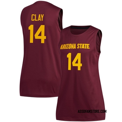 Women's Chianti Clay Arizona State Sun Devils Replica Maroon Basketball Jersey
