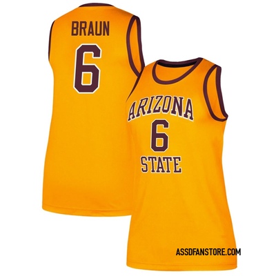Women's Connor Braun Arizona State Sun Devils Replica Classic Basketball Jersey - Gold
