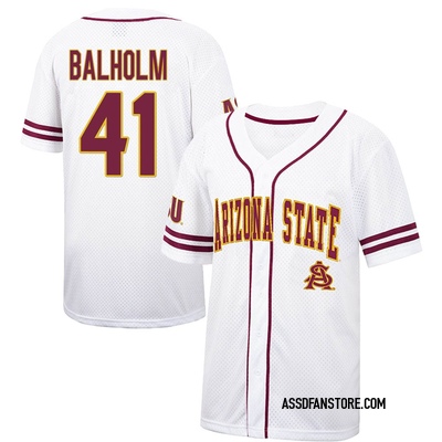 Youth Bronson Balholm Arizona State Sun Devils Replica Colosseum /Maroon Free Spirited Baseball Jersey - White