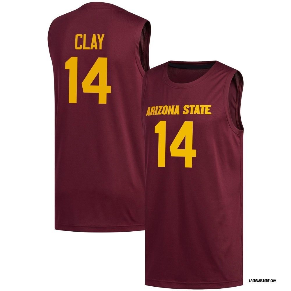 Youth Chianti Clay Arizona State Sun Devils Replica Maroon Basketball Jersey