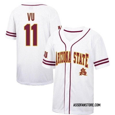 Youth Kien Vu Arizona State Sun Devils Replica Colosseum /Maroon Free Spirited Baseball Jersey - White