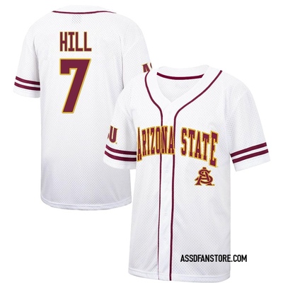 Youth Luke Hill Arizona State Sun Devils Replica Colosseum /Maroon Free Spirited Baseball Jersey - White
