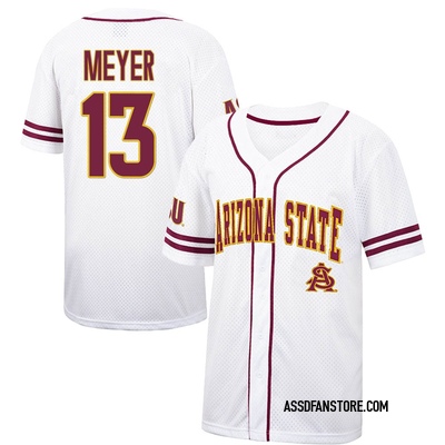Youth Tyler Meyer Arizona State Sun Devils Replica Colosseum /Maroon Free Spirited Baseball Jersey - White